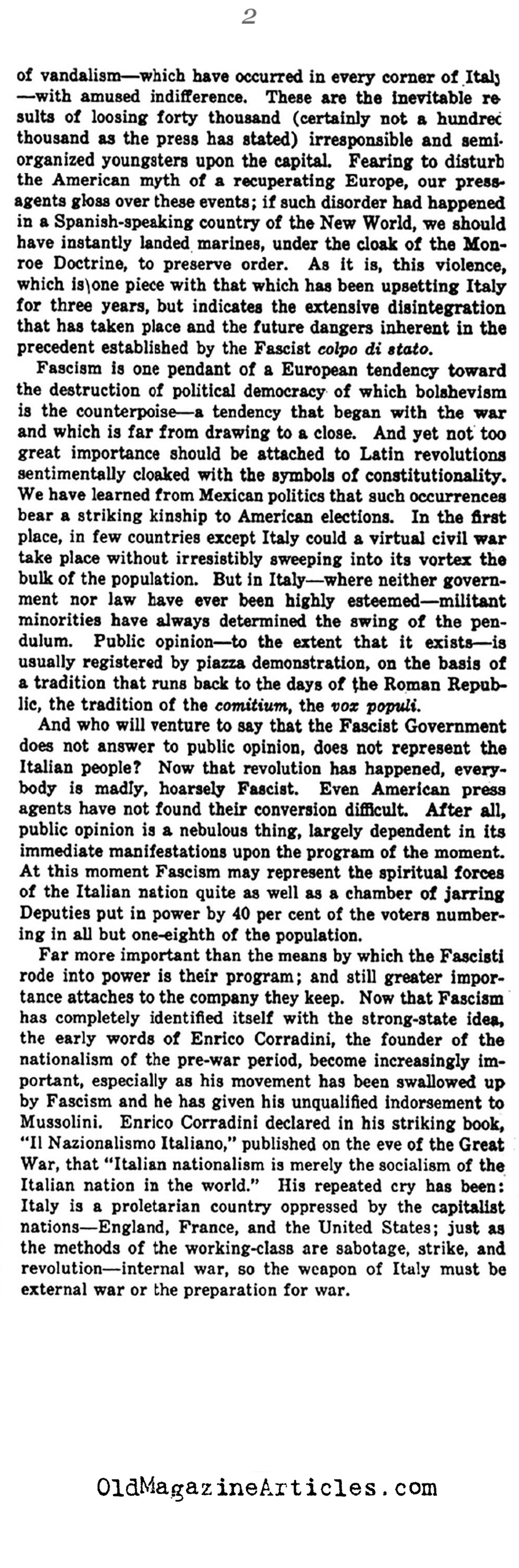 The Black-Shirt Revolution (The Nation, 1922)